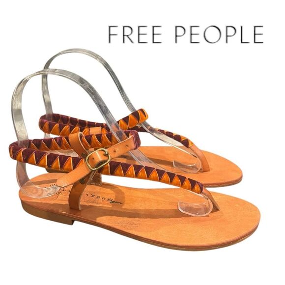 Free People X Faryl Robin Cayman Vegan Velvet Cross Sandals - Picture 1 of 6